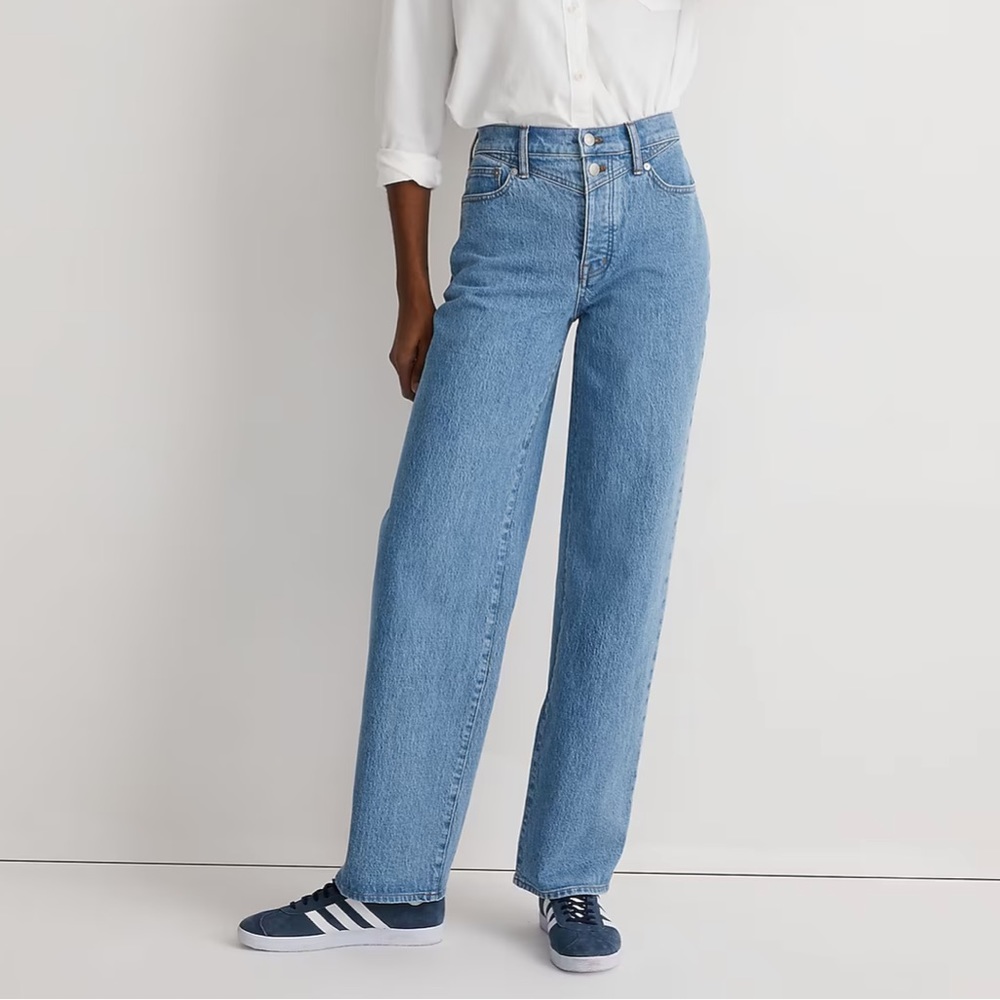 The Perfect Vintage Wide-Leg Jean in Harding Wash: Button-Fly Edition